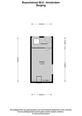 Plattegrond - Ruyschstraat 50-2, 1091 CD Amsterdam - Ruyschstraat 50-2 - Amsterdam - Berging - 2D.jpg